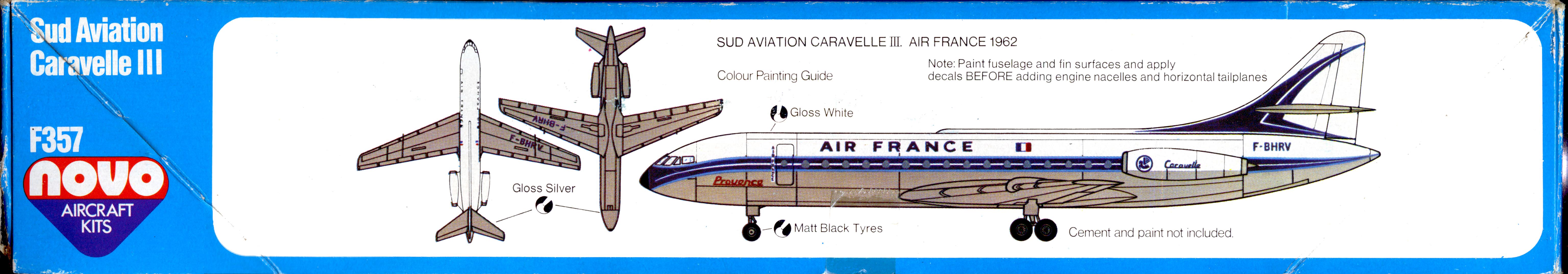 Коробка NOVO F357 Caravelle twin jet airliner Cat.No.76097